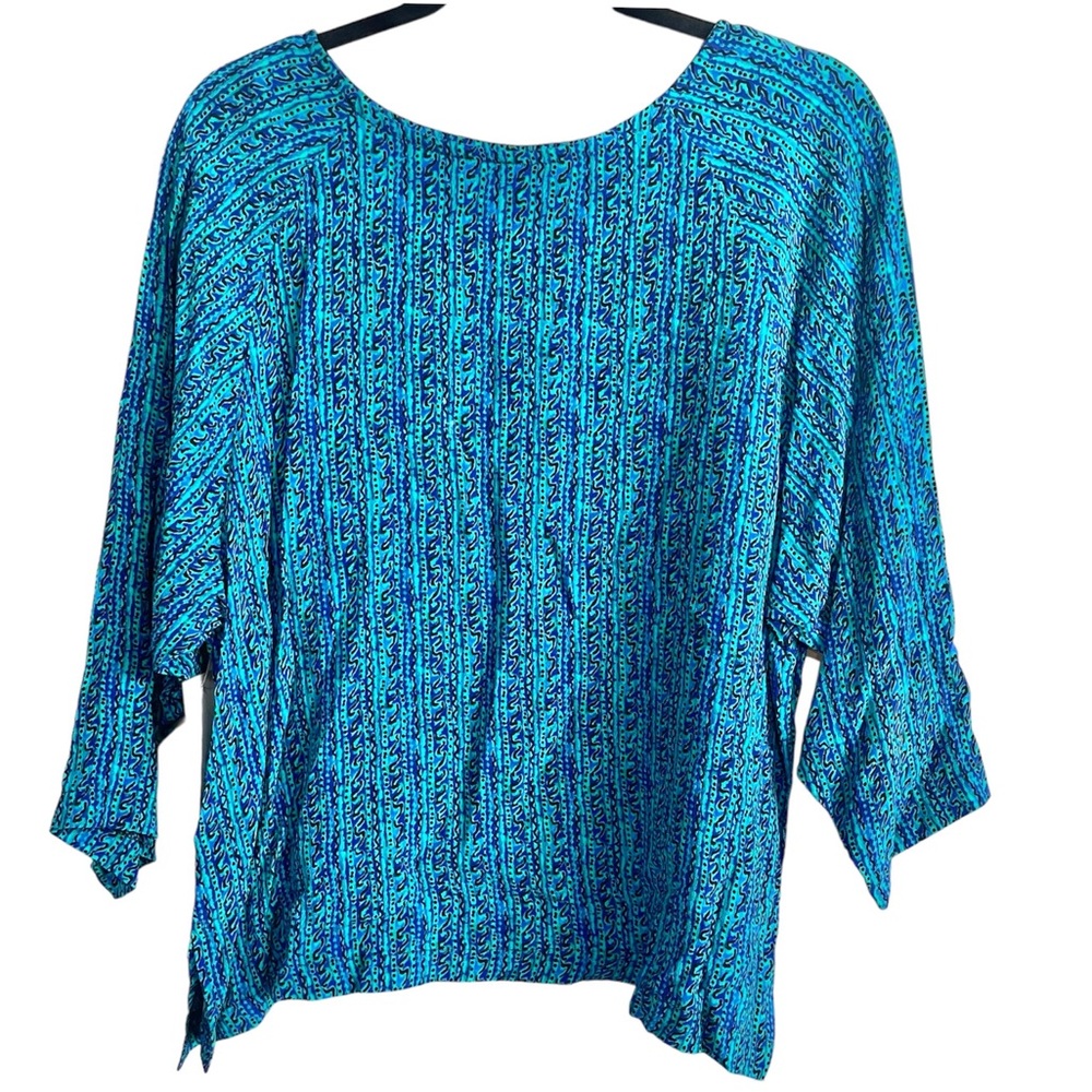 Vintage Blouse with Retro Jazz Design 80s 90s Print